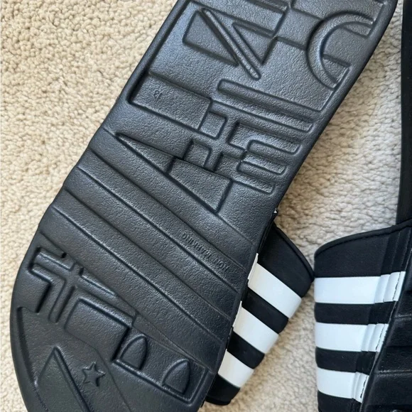 COPY - Adidas Black and White Slide Sandals - Picture 2 of 6